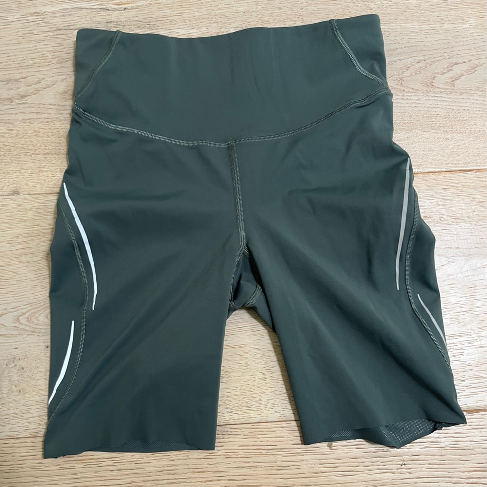 Olive green Lululemon bike shorts size 6